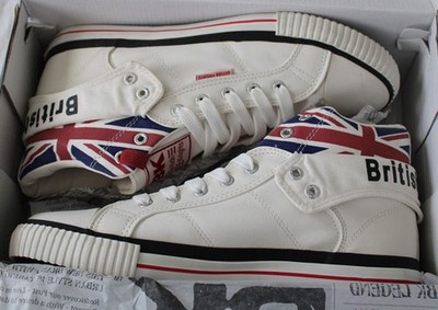 SNEAKER  HALBHOCH KNÖCHELSCHUH SCHUH WEISS BK BRITISH KNIGHTS WEISS LOGO Gr. 45