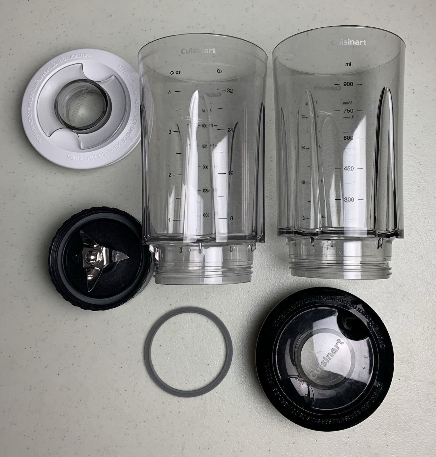 Cuisinart Blender 32 oz Blender Jar Replacement Lot Of 2 With Blades & Top