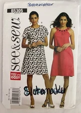 See & Sew B5305 Women's Dresses YES1 IT'S EASY Pattern Size 8-10-12-14