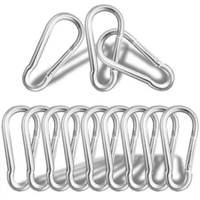 12 Pack Silver Carabiner Clips 2.36in Spring Snap Hooks Small Locking Carabiners