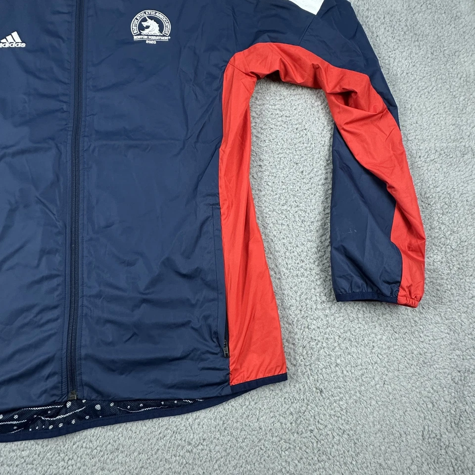 Chaqueta Boston Marathon Para Hombre Mediana Azul Rojo Blanco Correr Adidas 2020 Primeblue Foto 3 de 4