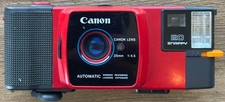 For Parts/ Repair Canon Snappy 20 Camera Red 35 mm Film Vintage 1980s