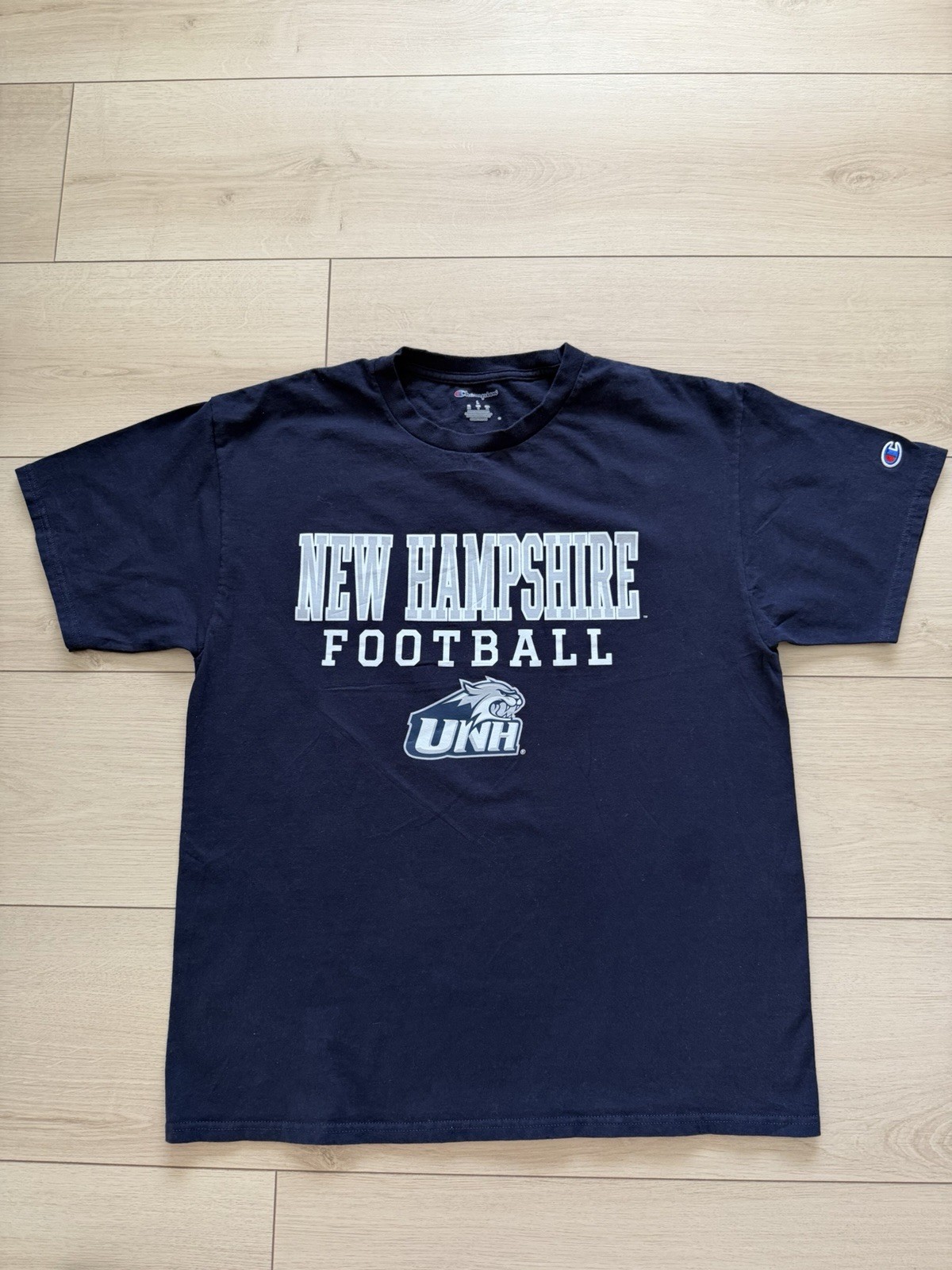 Champion New Hampshire Wildcats Football Shirt Navy Blue Size L