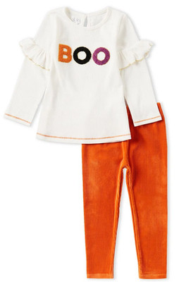 Mud Pie Baby Baby Girl's Festive Halloween BOO Tunic & Pant Set-Size-12-18M