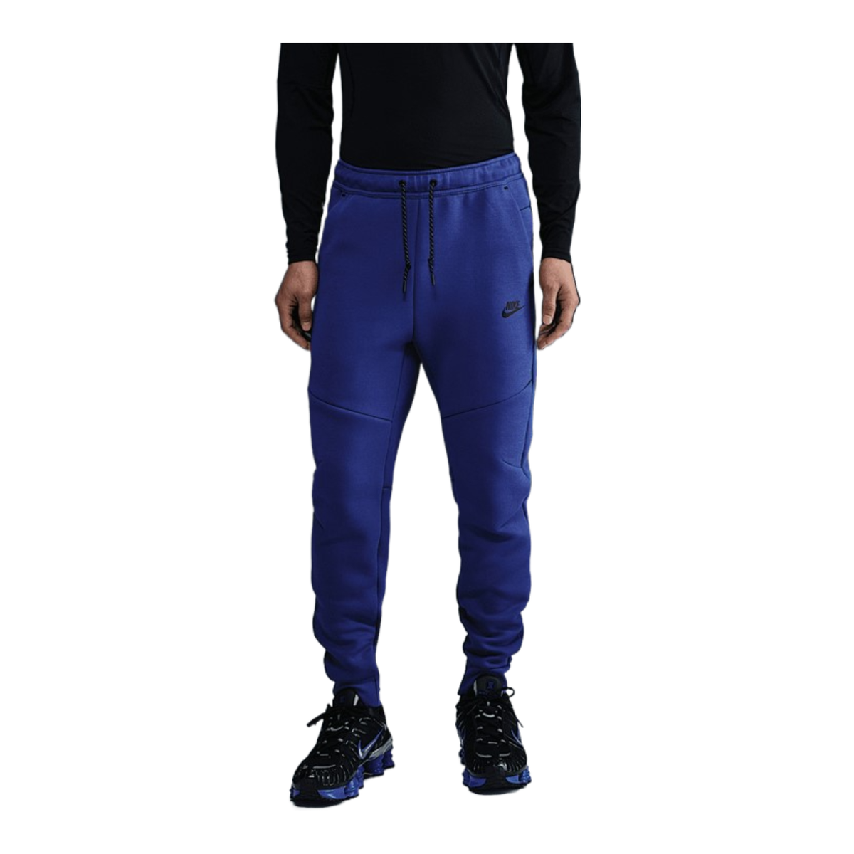 dark blue nike tech joggers