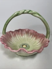 Fitz & Floyd Straudsburg Garden Basket 1990 Vtg 2 Flea Chipson Handle See Photos