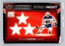 Dylan Cozens 2021-22 Upper Deck Credentials #3S-1 Star of the Night: Third Star