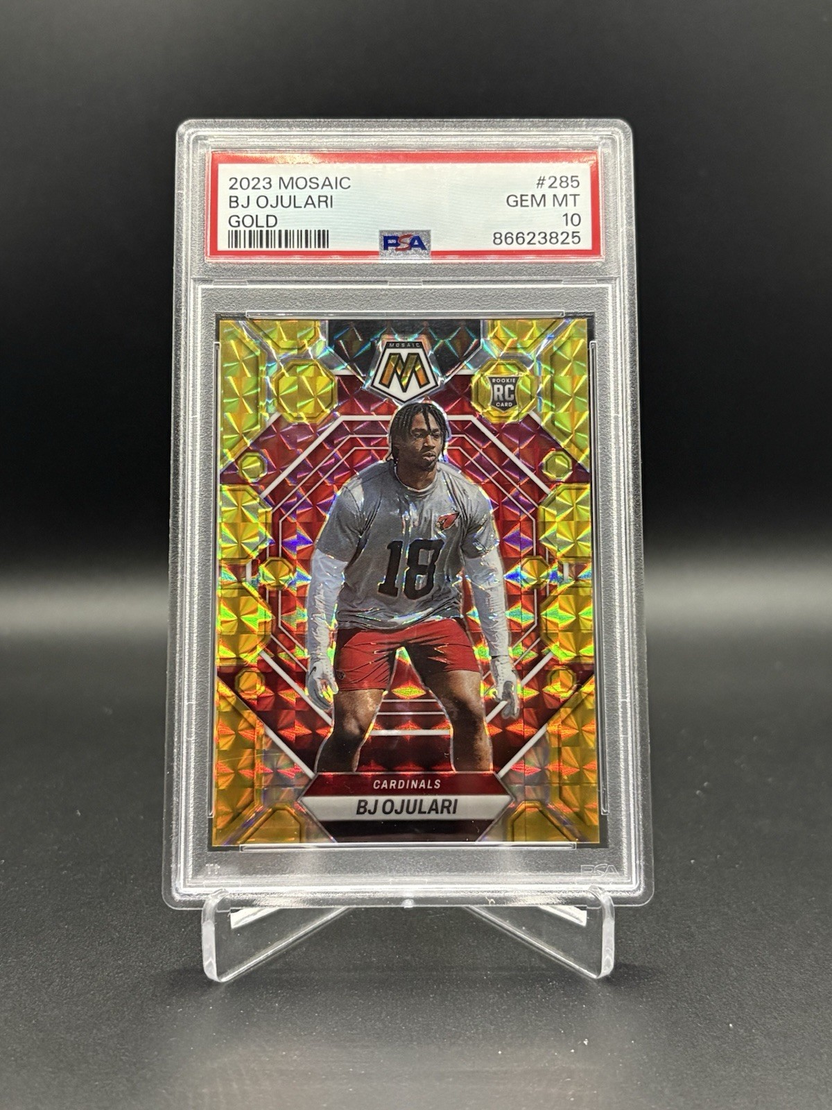 2023 Panini Mosaic BJ Ojulari Gold Prizm Rookie RC #6/10 Psa 10 Gem Mint *POP 1*