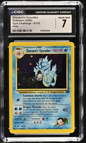 Giovanni's Gyarados 5/132 Holo Rare - Pokémon Gym Challenge CGC 7 Near Mint