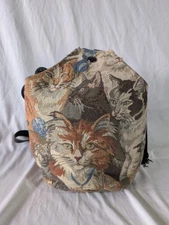 Danny K Cat All Over Tapestry Cinch Purse Drawstring Purse Cat Handbag Kitten