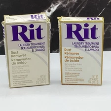 (2) Rit Laundry Treatment 2 oz Rust Remover Removes Rust Stains from Fabrics