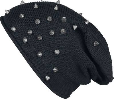 Black Premium by EMP Unisex schwarze Beanie mit Nieten Standard