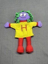 Vintage The Letter People Hand Puppet Plush Mr. H Happy Hair Abrams Learning