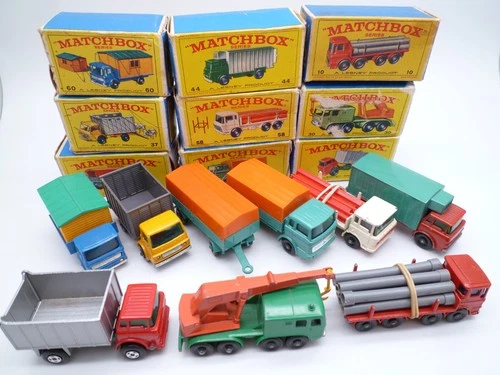 VINTAGE MATCHBOX LESNEY TRUCKS DODGE DAF GMC LEYLAND ETC ORIGINAL BOXES 1960s