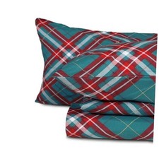 Christmas Sheet Set 4PC Deep Pocket Size King 1 - Christmas Green Plaid
