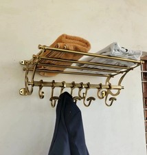 Luxury French Coatrack Luggage Train Wall Mounted Brass Polished Rack 24 Inches