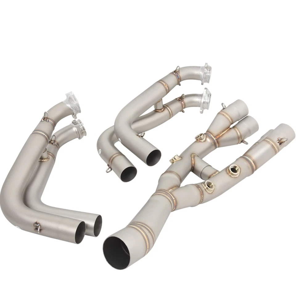 Tubo medio de puntas de escape de acero inoxidable para BMW S1000RR S1000R 2019-2025 Foto 2 de 4