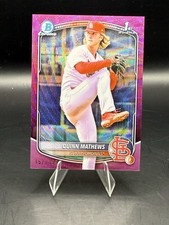 2024 Bowman Chrome 1st Quinn Mathews Pink Mojo Refractor /199 BCP-25 