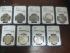 1921 to 1935 Peace Silver Dollars Recently Graded by NGC MS to AU **Lot of 9