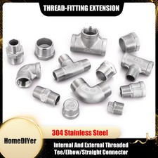 Thread-Fitting 304 Stainless Steel Fitting Sleeve Double Nipple Tap Extension