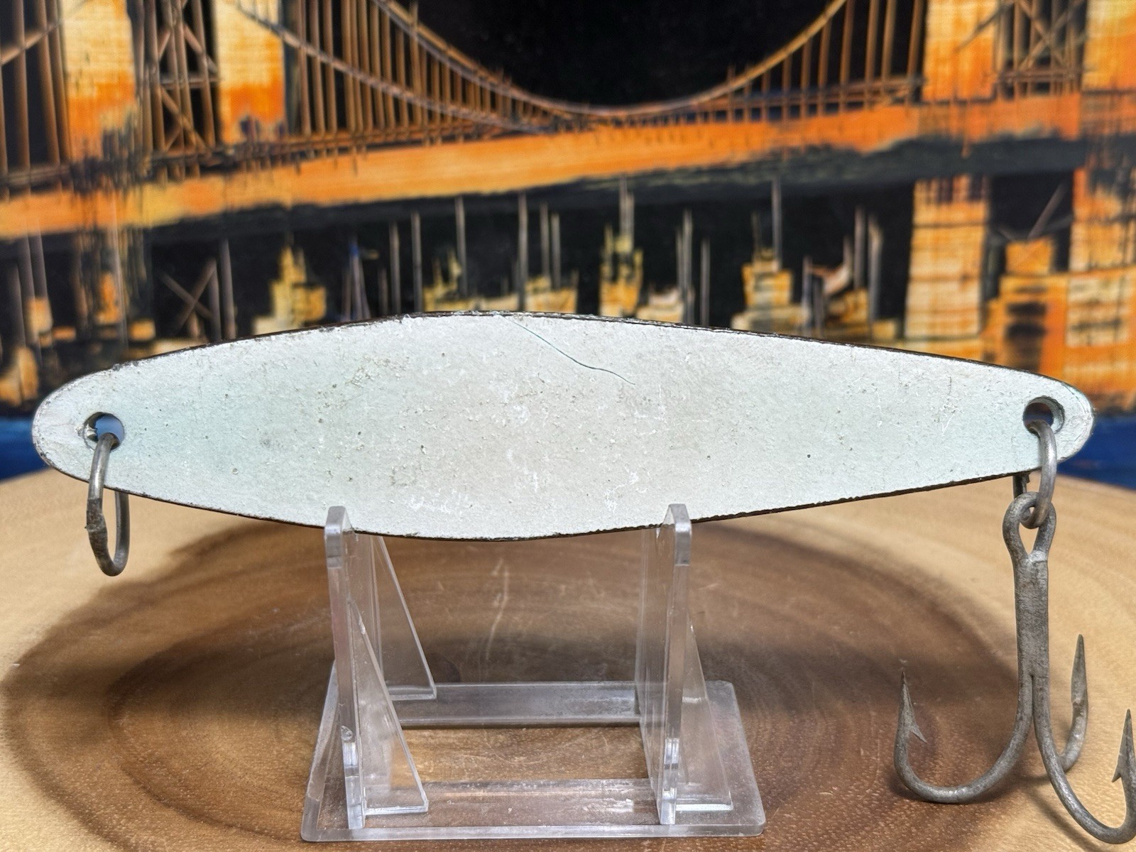 Vintage Salas HOLIDAY SPECIAL Jr. Fishing Iron Jig, 7.0 Ozs, “Green/White/Brown