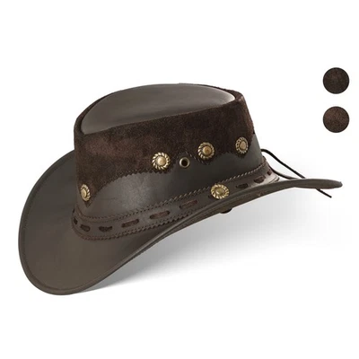 Black Forest Fox Country Luxus Western Cowboy Hut Reiten Leder Sonnenhut 2 Farbe - Bild 1 von 4
