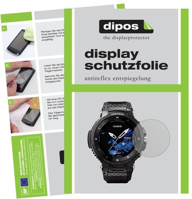 2x Schutzfolie matt für Casio Pro Trek smart WSD-F30 Displayschutzfolie Folie