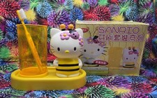 Juego de cepillo y taza de baño vintage Y2k Hello Kitty Bumble Bee 1998 con caja Og