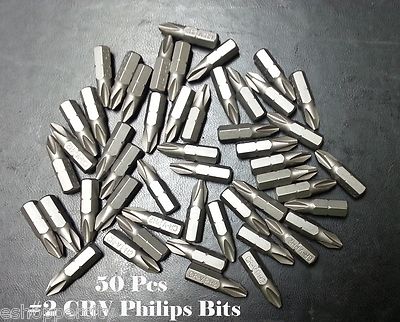 50x Phillips #2 Screw Driver Bit Quick Release 1/4 Hex Shank Tip PH2 Dry Wall 