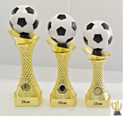 Fußball Pokale/Trophäen komplette 3er Serie oder Einzeln mit Wunschbeschriftung