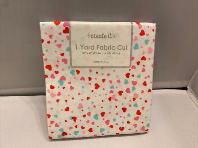 Create It Fabric Cut 1 Yard Hearts