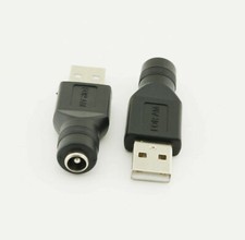 10x USB 2.0 A Male To 5.5mm x 2.1mm Female 5V DC Power Supply Adapter Connector