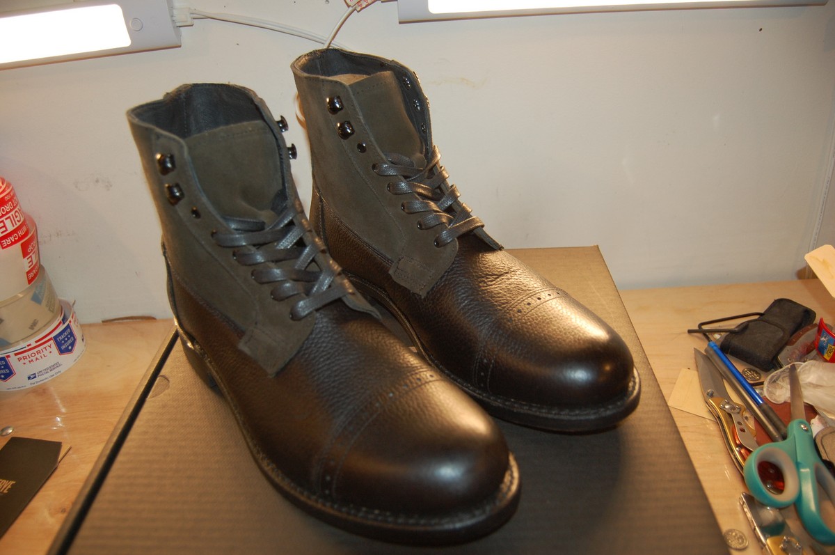 Frye Garrison Boots Lace Up Cap Toe Lace Up Leather Combat Boot‎ Mens Size 8 D Frye Men main image 3