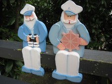 2-er Set Kantenhocker "Seemann" Deko Haus Garten Holz 20 cm NEU