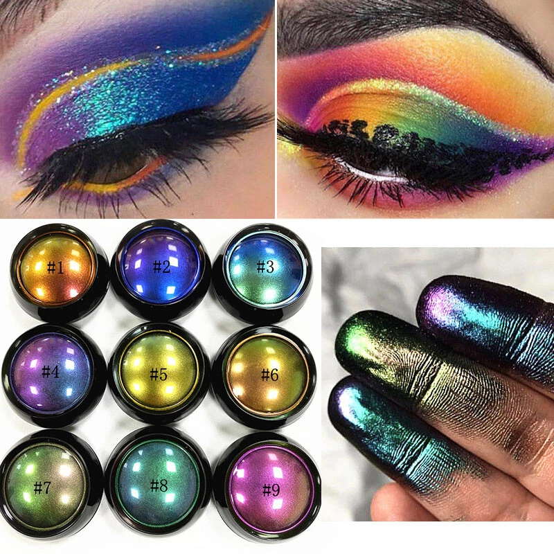 Chrome Eyeshadow Chameleon Glitter Eye Shadow Mirror Shimmer Powder  Cosmetics