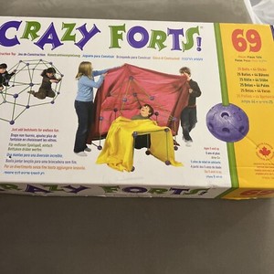 Crazy Forts 69 Piece Fort Building Kit for Kids Buildable Indoor/Outdoor + More
