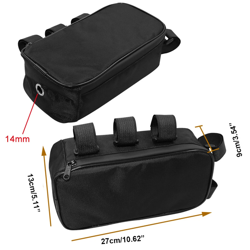 27*13*9cm Frame Pack Bag Bicycle Bike Tube Case Battery Tool Storage MTB Ebike - Image 2 of 4