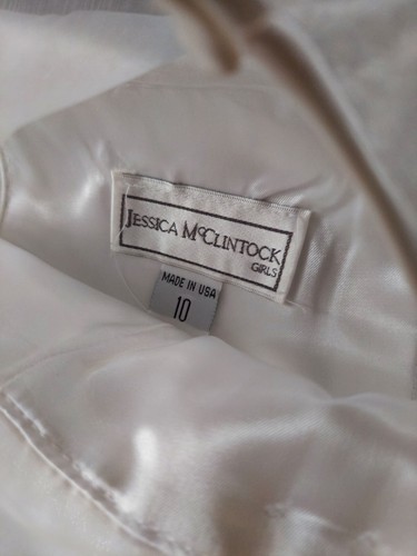 Vtg Jessica McClintock Girls Dress sheer bows Tulle white flower girl size 10 - Picture 7 of 7