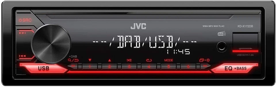 JVC KD-X172DB Autoradio dab+ USB AUX Pre Out - Immagine 2 di 2