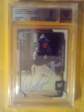 2015 Bowman Chrome Prospects Orlando Arcia Rookie Auto Atlanta Braves BGS 9 / 10