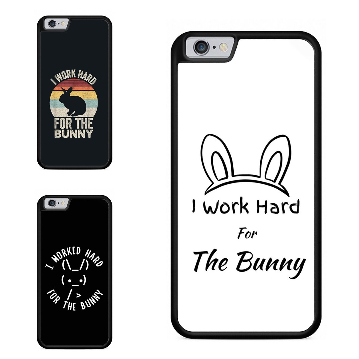 I Work Hard For Bunny For Apple iPhone SE 11 12 13 14 15 16 Anti