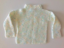 Vintage handmade pastel baby sweater made with acrylic baby yarn 6  12 months 