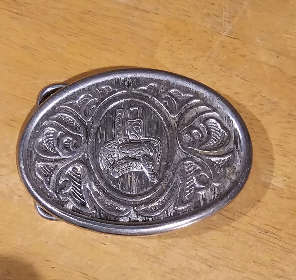 Винтажное коллекционное серебристое седло ковбойский ремень пряжка Avon - Изображение 2 из 4