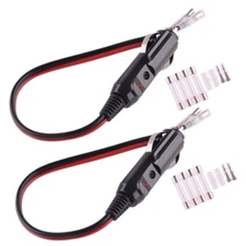 2pcs Car Fused Cigarette Lighter Male Plug Adapter 16AWG With LED Indicator hm