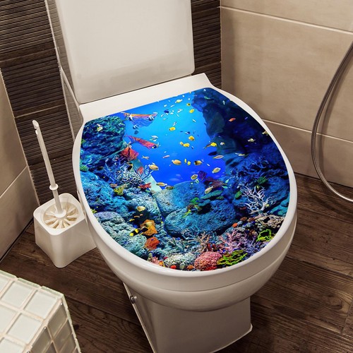 Removable Toilet Wall Stickers Self-Adhesive Sea Theme Wall Stickers & robust - Picture 3 of 5