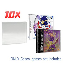 10x Protectors Sleeve Case Display For SEGA Dreamcast &PS1 Clear Protective Box