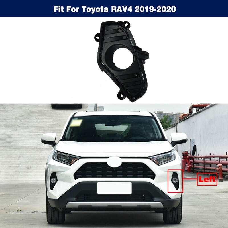 Left Front Bumper Fog Light Lamp Frame Cover Trim For Toyota RAV4