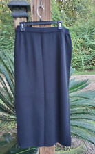 Vintage 90s CHRISTIE JILL Womens Skirt Maxi Stretch Knit Pull On Front Slit L