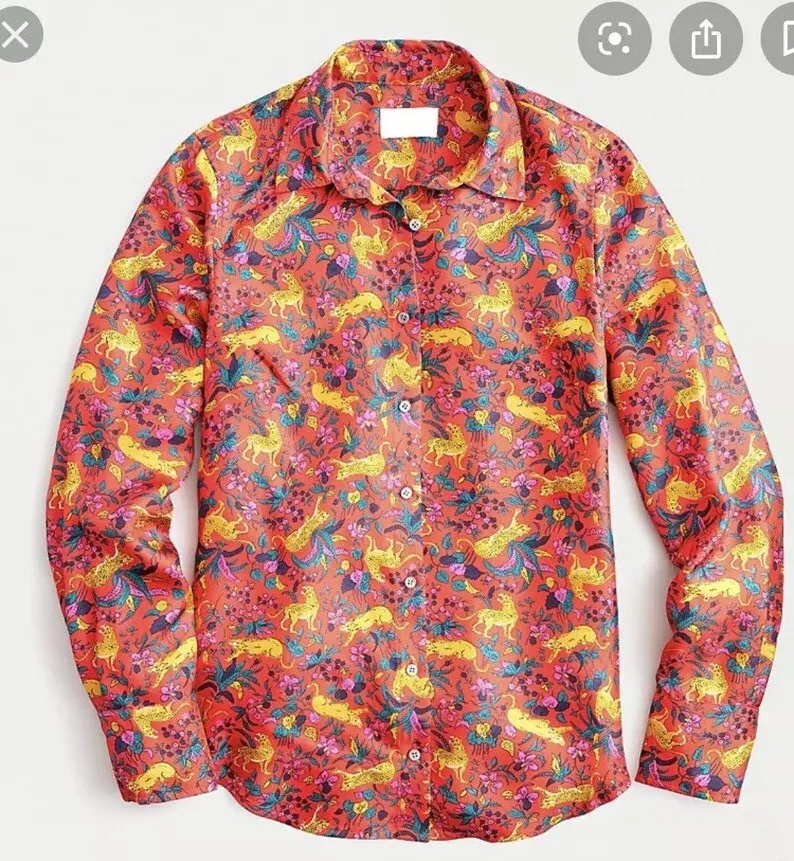 Cat print button up shirt hot sale