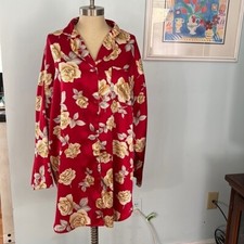 Victoria  s Secret Floral Satin Intimate Sleeping Shirt Size L